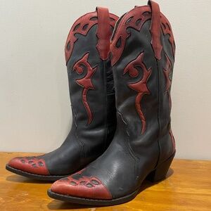 Reba Red and Black Boots